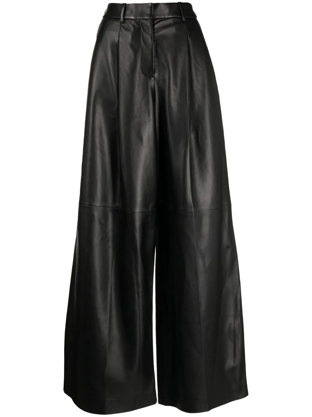 

JOSEPH wide-leg leather trousers - Black