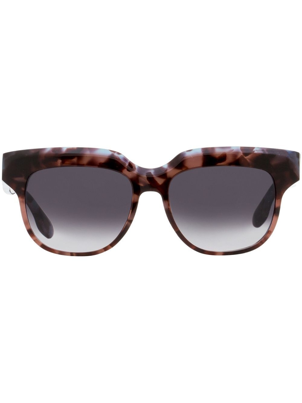 Shop Victoria Beckham Vb604s Round-frame Sunglasses In 511 Purple/blue Tortoise