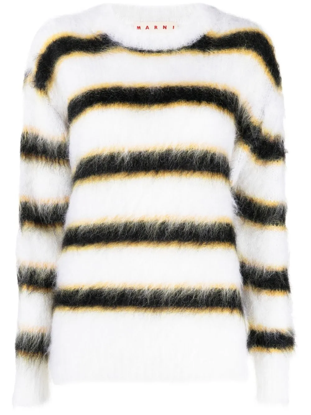 

Marni striped mohair-blend jumper - White