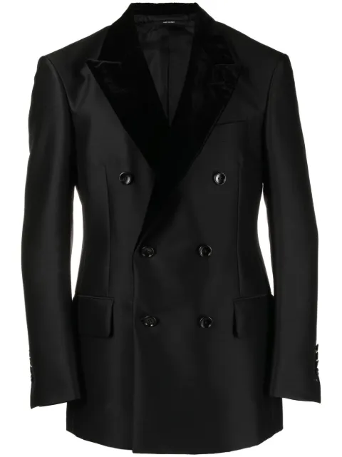 TOM FORD velvet lapels double-breasted blazer