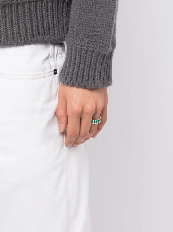 Hatton Labs Cubic Zirconia Band Ring | Green | FARFETCH GE