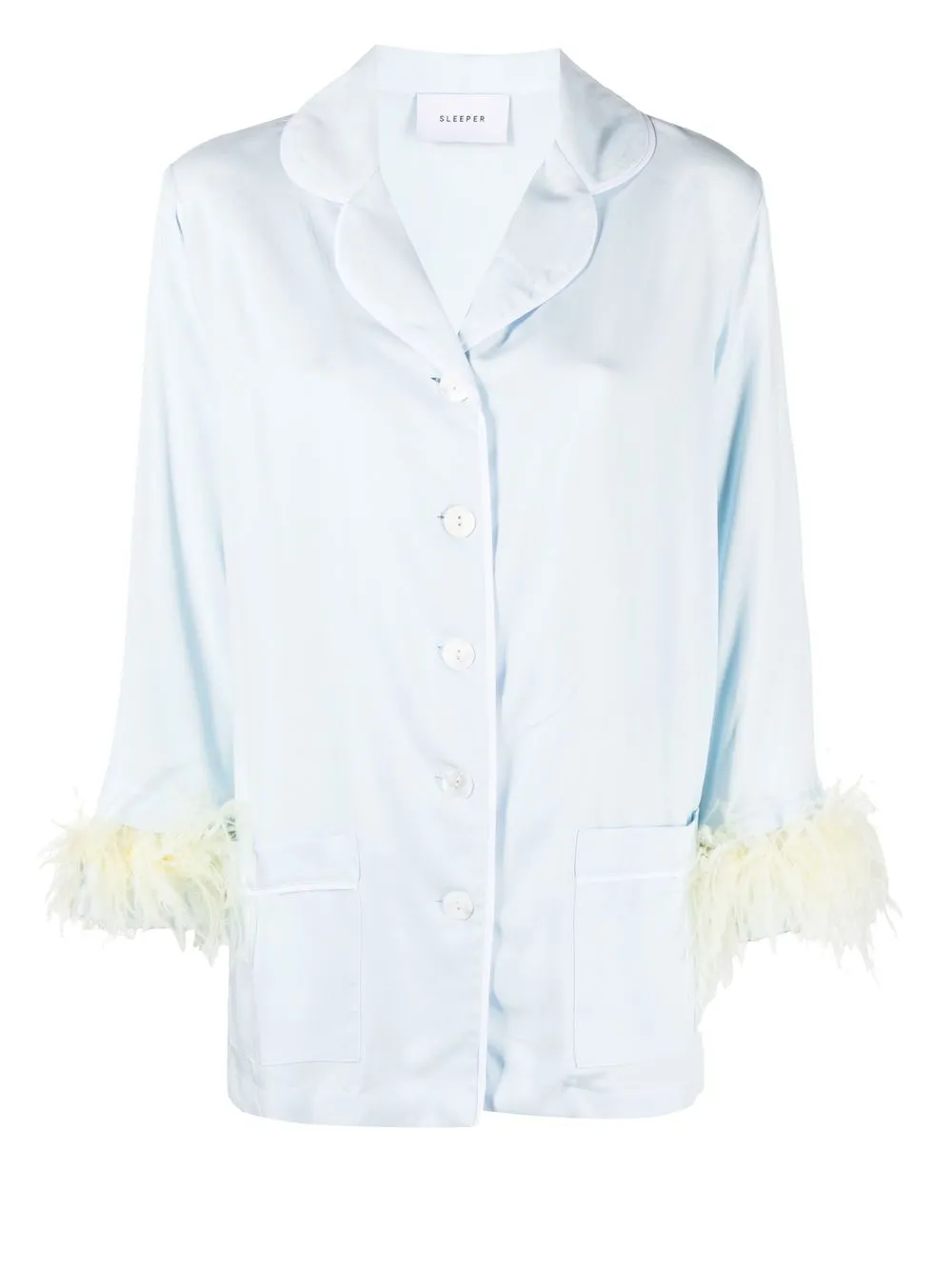 

Sleeper Party-Pajamas ostrich feather set - Blue