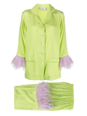 Farfetch Donna Abbigliamento Abbigliamento per la notte Pigiami Verde Shorts 