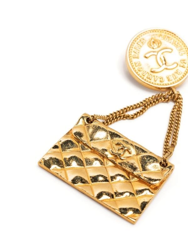 Chanel Pre-owned 1998 Gold-Plated Handbag Brooch