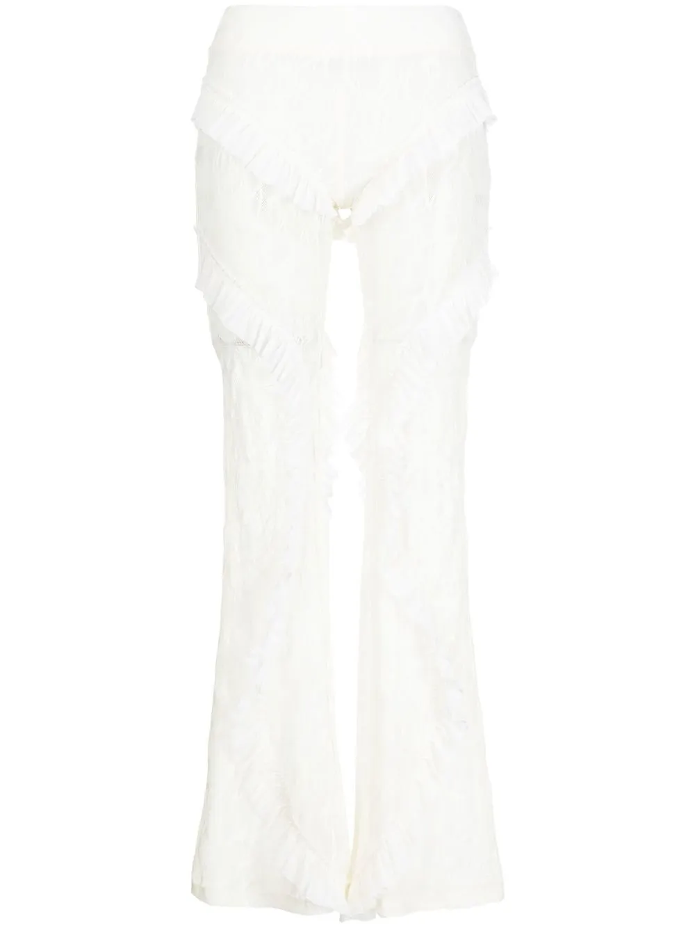 

Stolen Girlfriends Club Laceland embroidered flared trousers - White