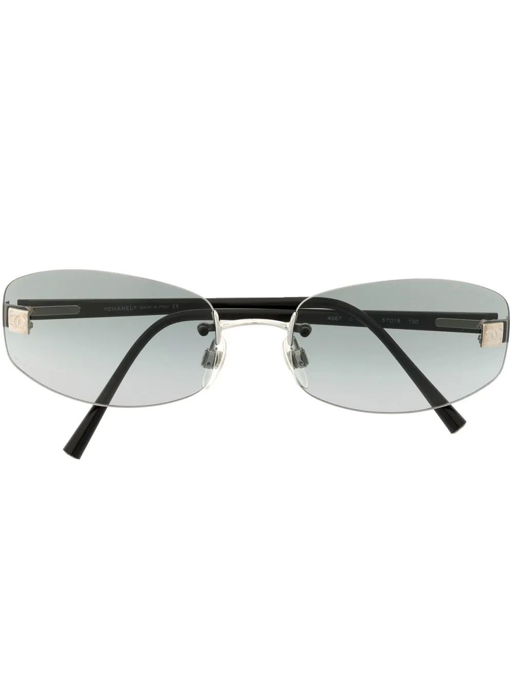 

Chanel Pre-Owned 1990-2000s gradient-tinted rimless sunglasses - Black