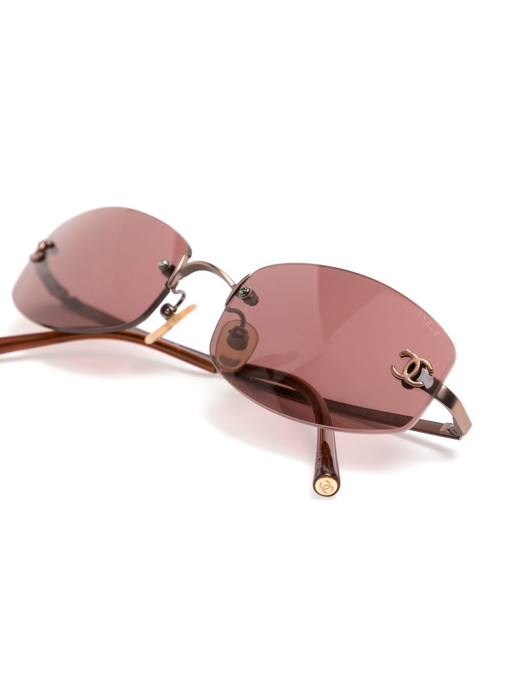 CHANEL Pre-Owned 1990-2000s Rimless Tinted Sunglasses - Farfetch