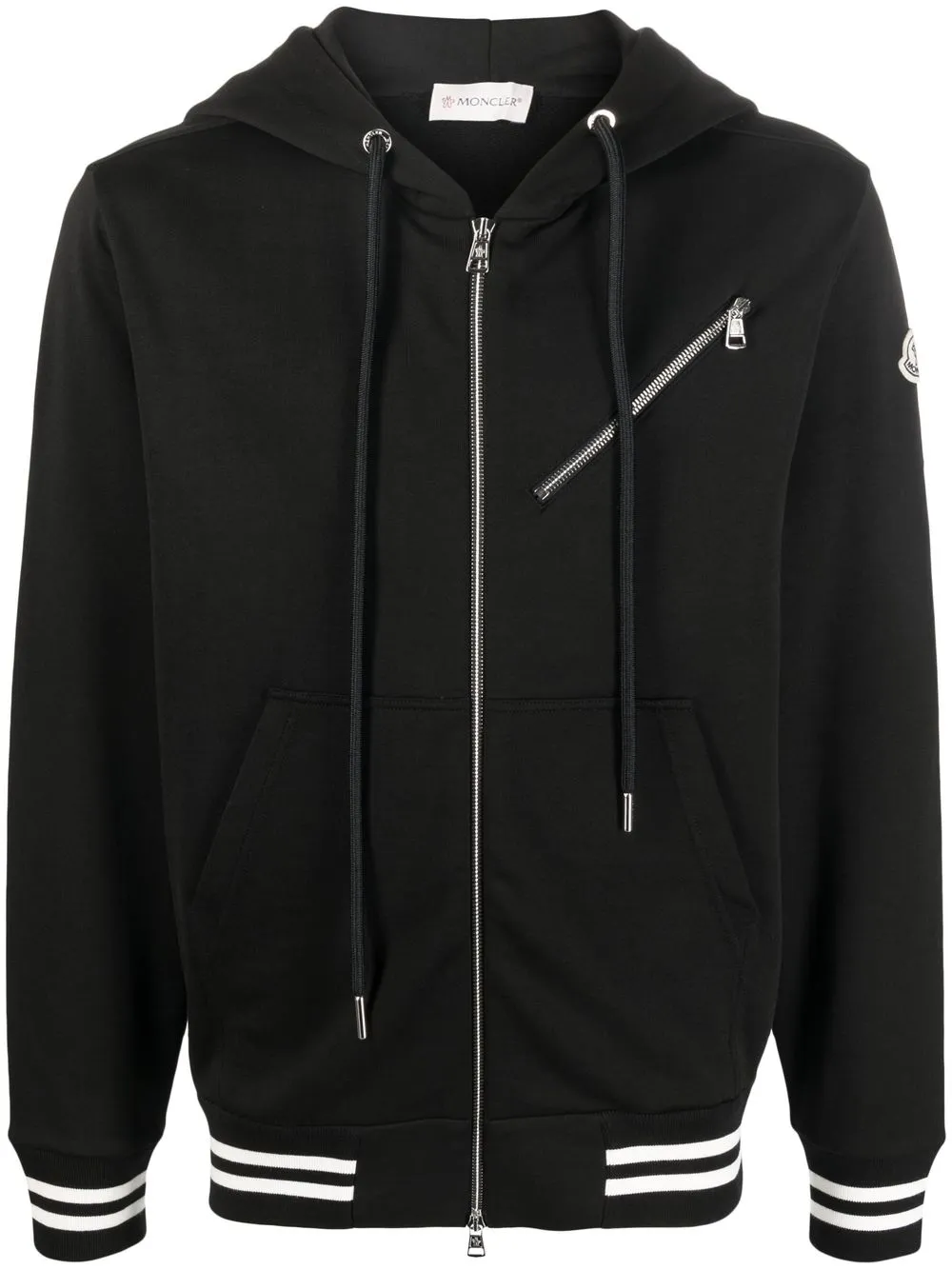 

Moncler tipped zip-up hoodie - Black