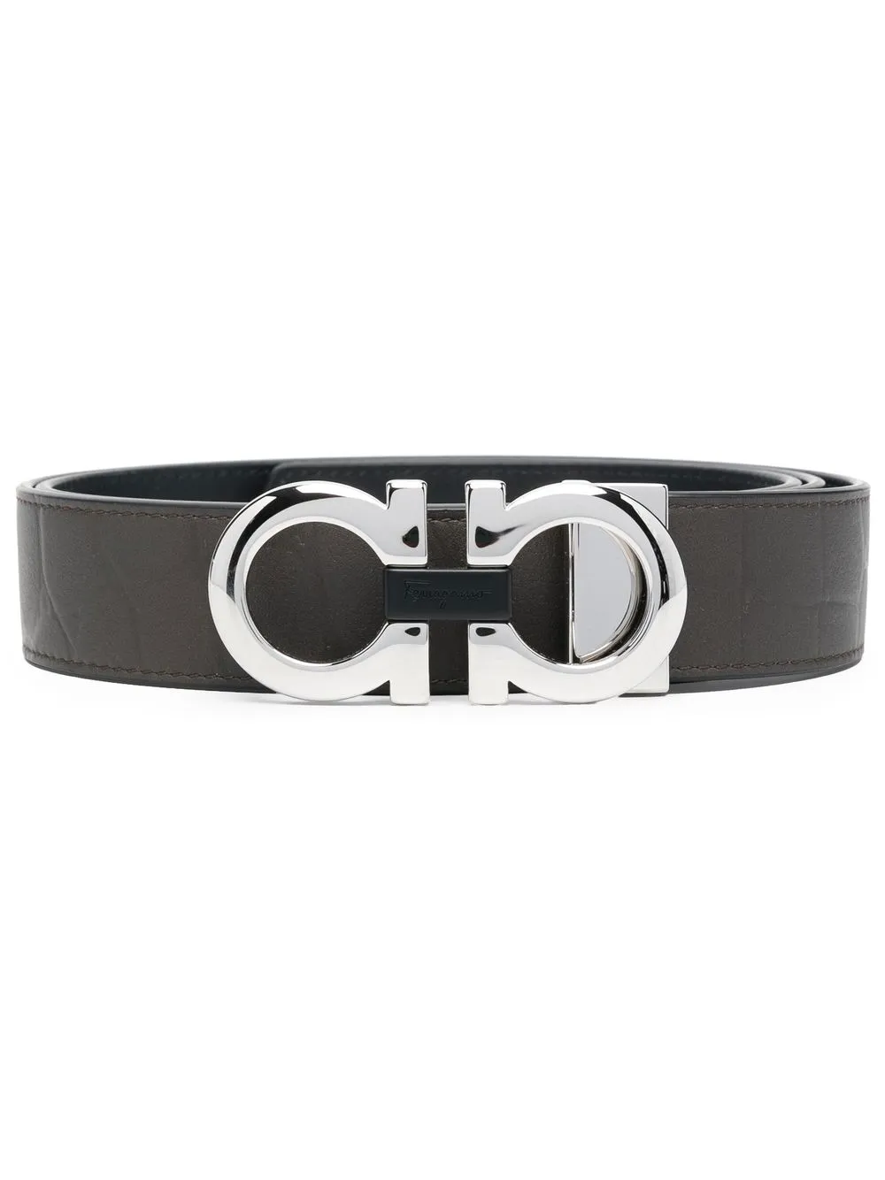 

Ferragamo Gancini-buckle leather belt - Brown