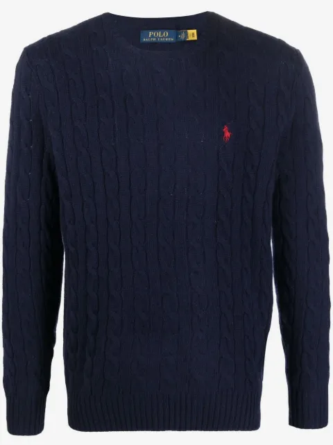 Polo Ralph Lauren cable-knit Pony-motif sweater