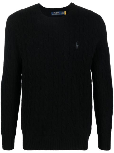 Polo Ralph Lauren logo-embroidered cable-knit jumper Men