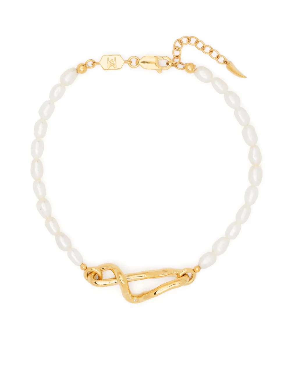 Missoma Molten Seed-pearl Knot Bracelet In Weiss