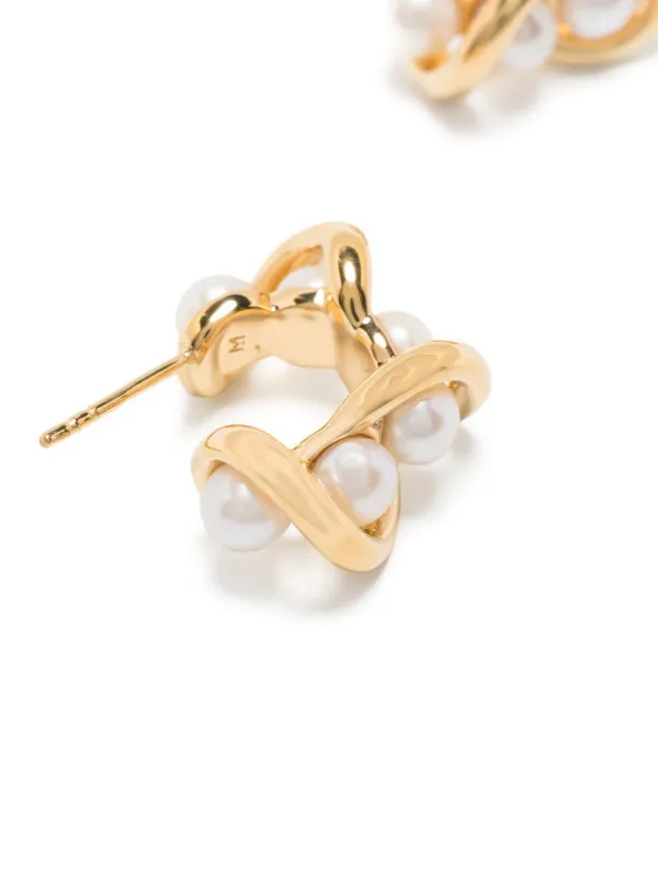 Missoma Molten Pearl Twisted Hoop Earrings | Gold | FARFETCH JO