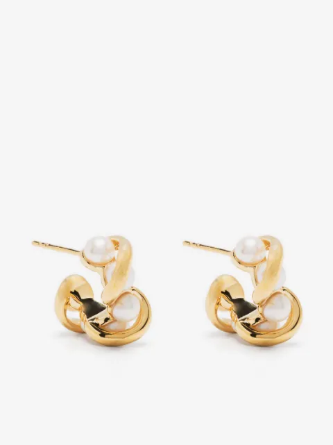 Missoma Molten pearl twisted hoop earrings