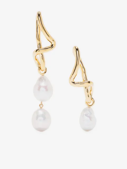 Missoma Molten baroque-pearl drop earrings