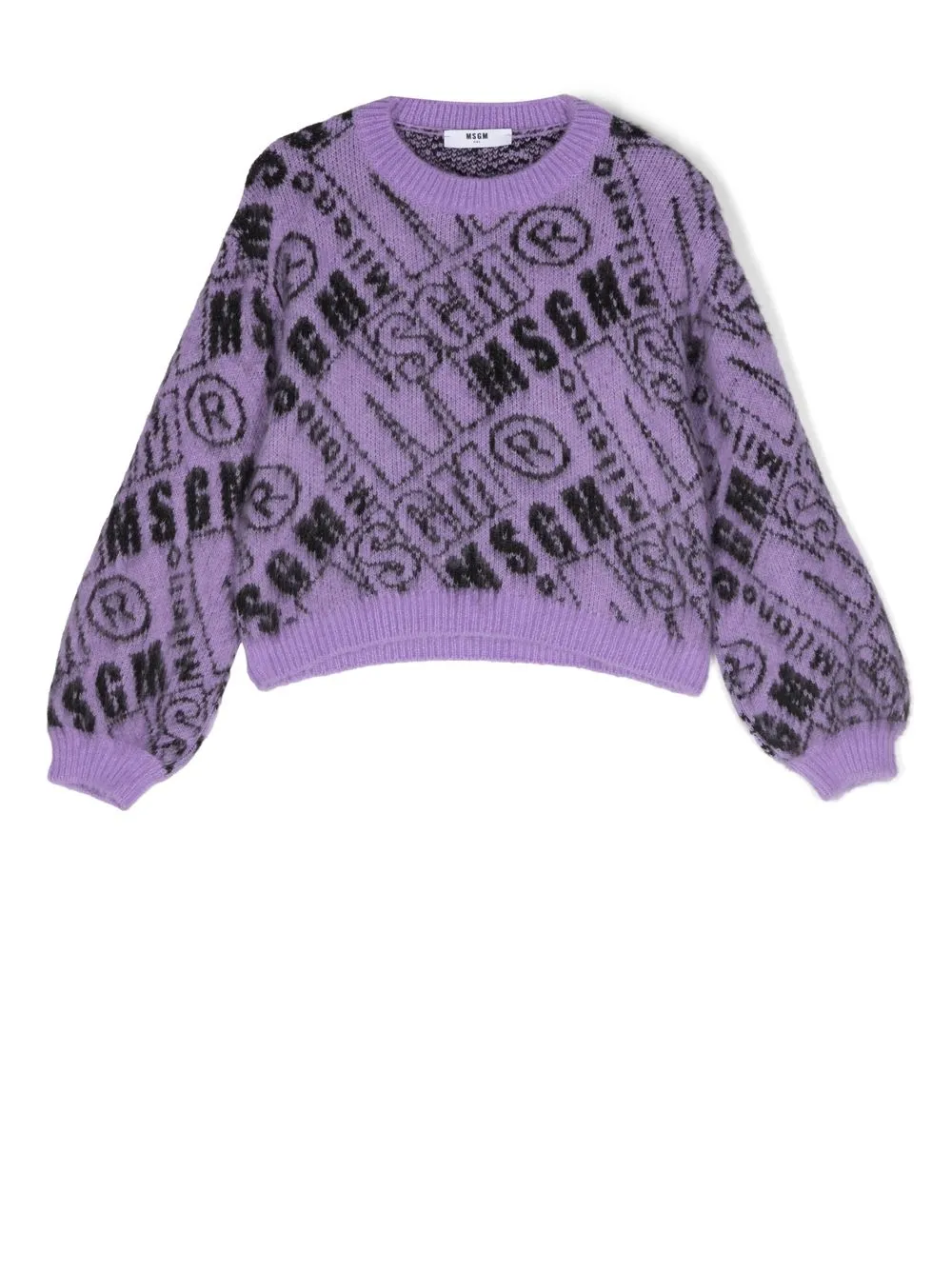 

MSGM Kids logo-print knit jumper - Purple