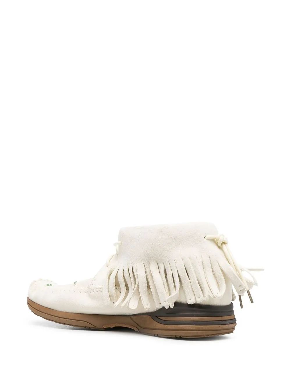  Visvim Shaman Folk Fringed Boots   Weiß 