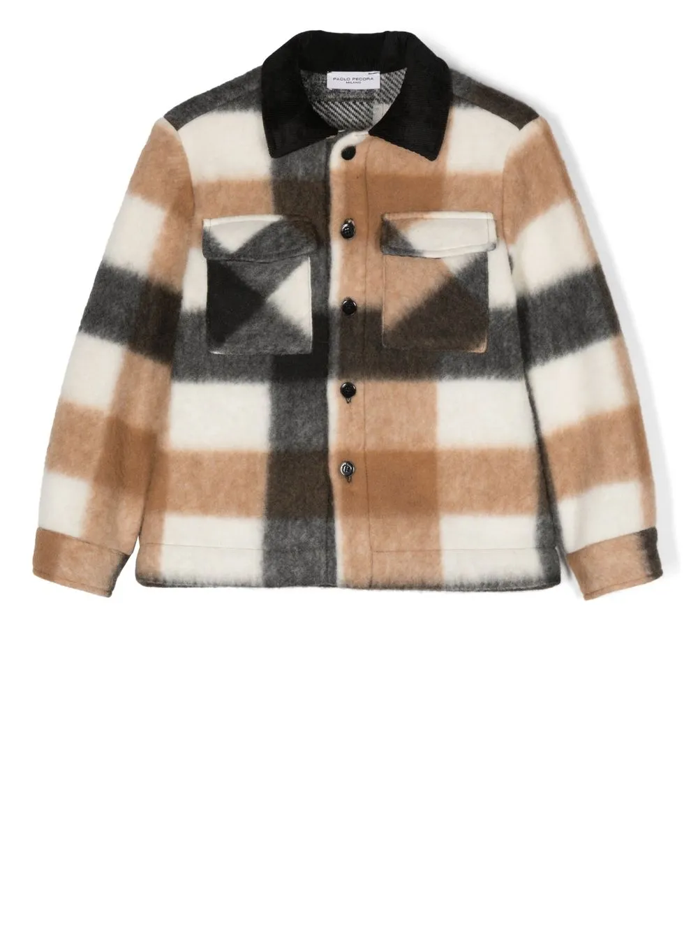 

Paolo Pecora Kids check-print knitted jacket - Neutrals