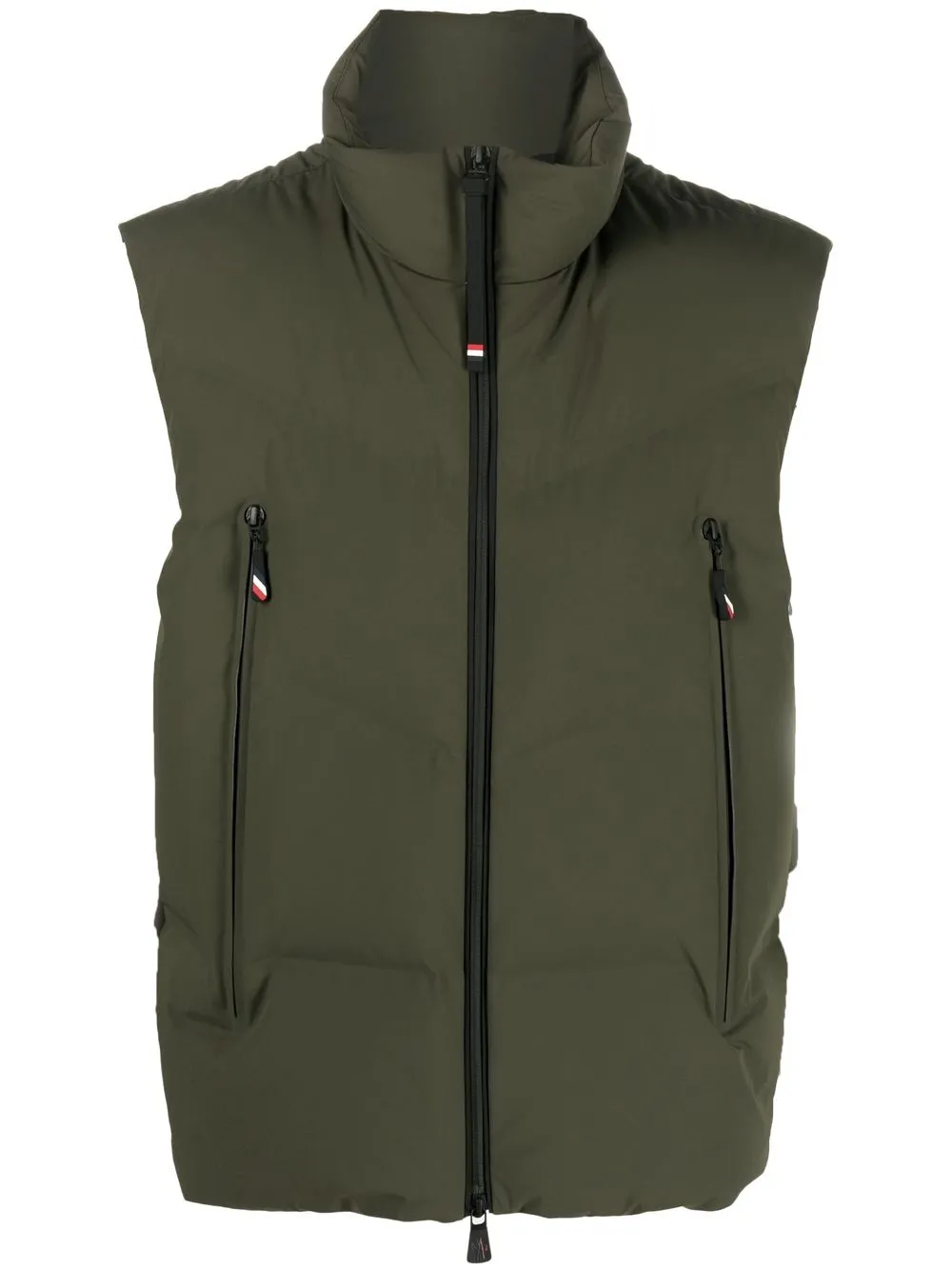 Moncler Logo-print Padded Gilet In Green