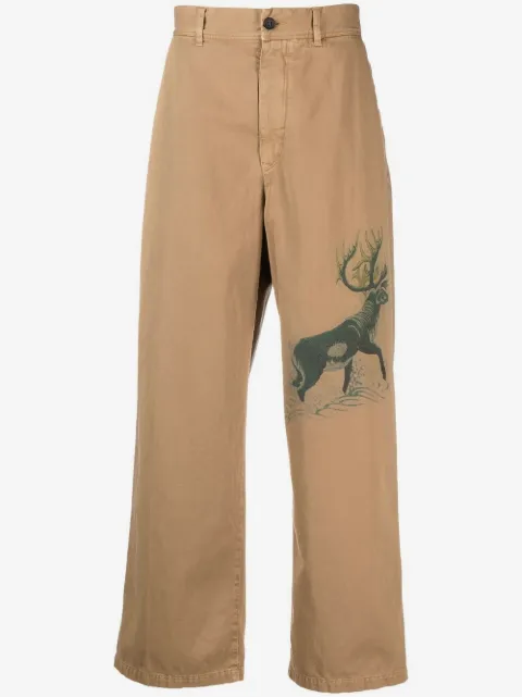 Incotex pantalon ample à imprimé graphique