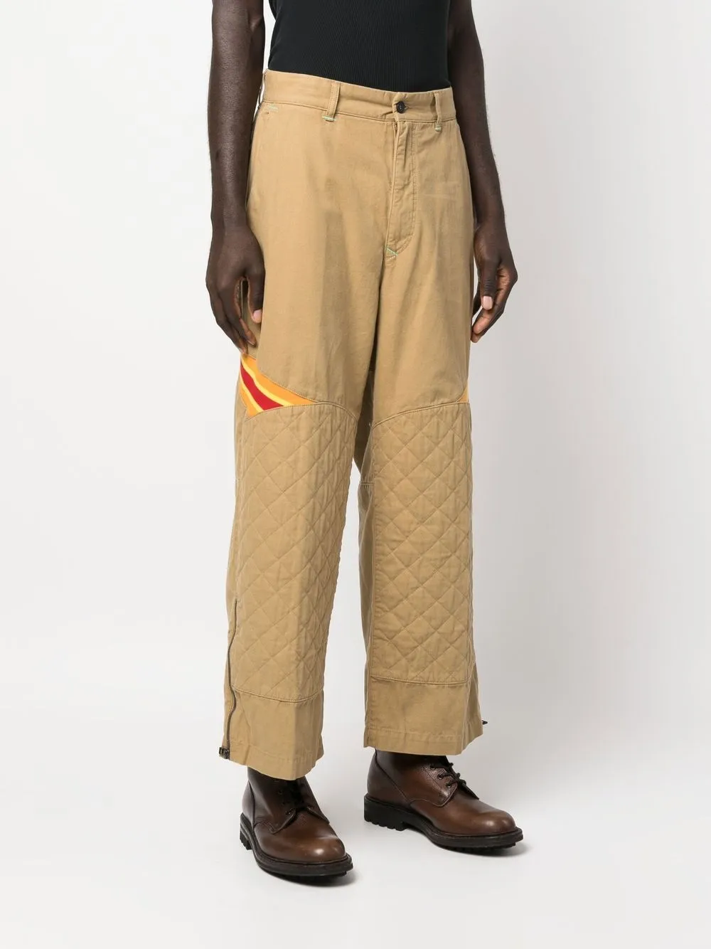  Incotex Gerade Hose Mit Rautensteppung   Nude 