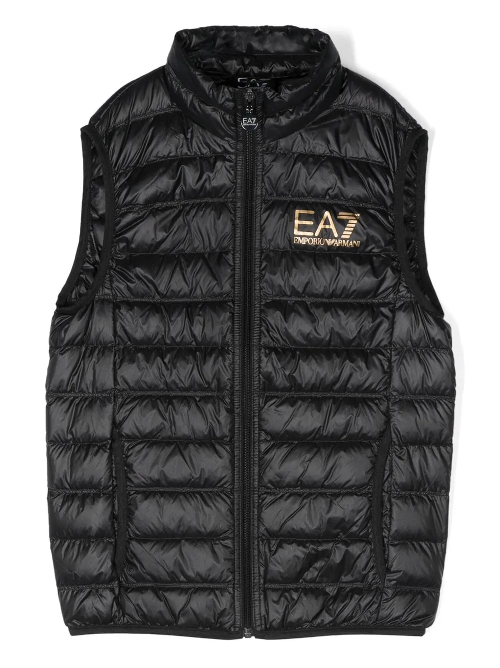 

Emporio Armani Kids logo-print zipped gilet - Black