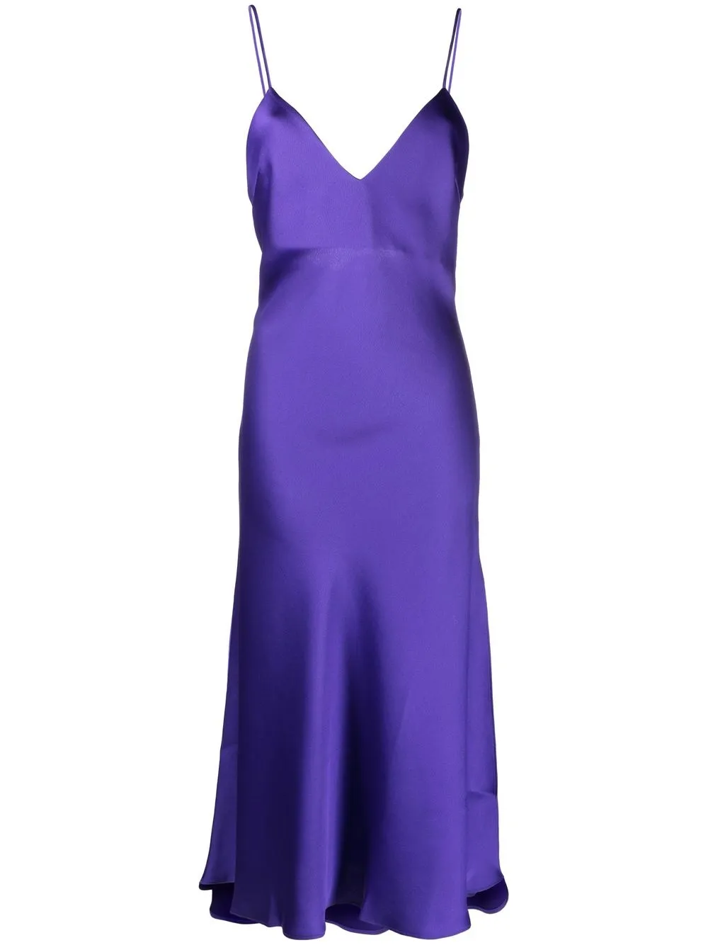 

THE ANDAMANE slip dress midi con cuello en V - Morado