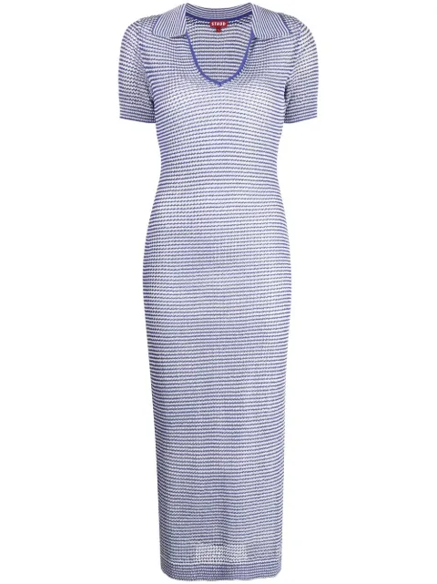 STAUD Oceane lined mesh midi dress