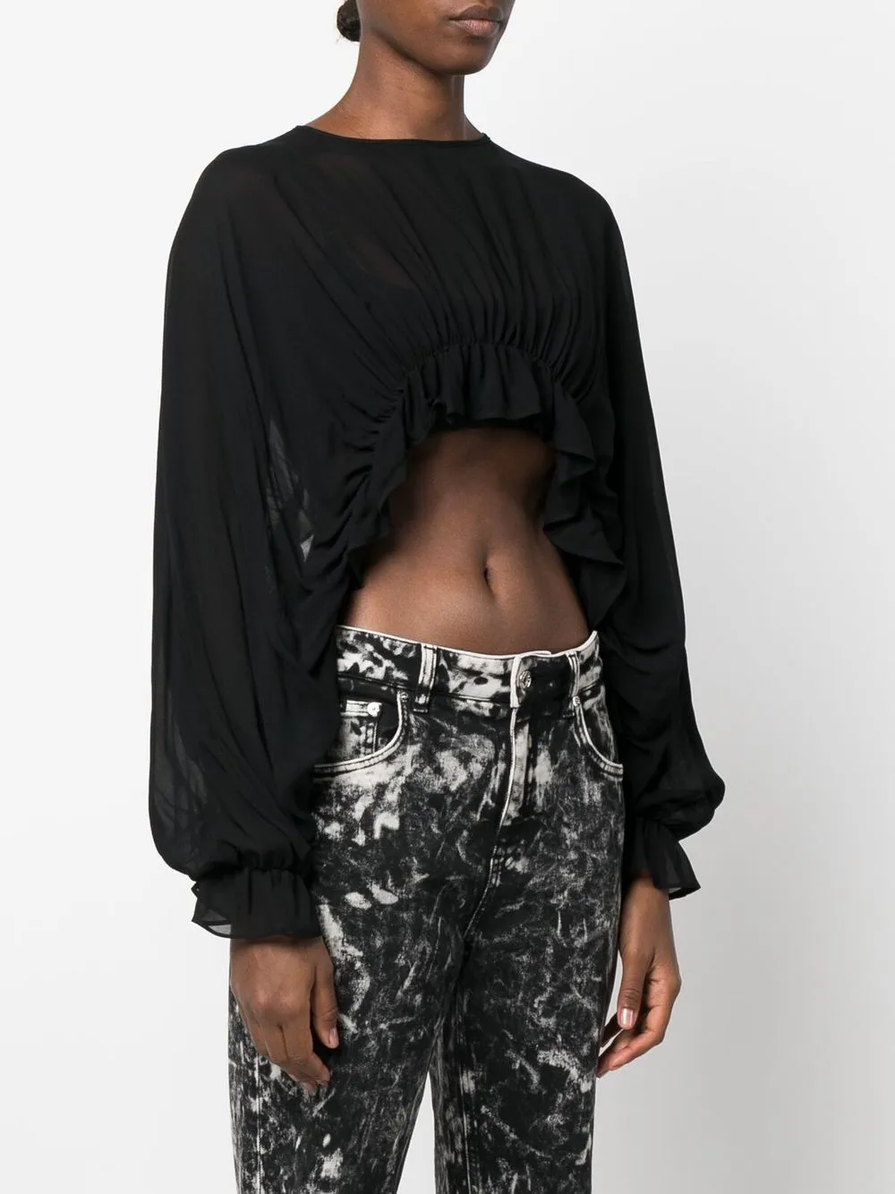 PINKO Cropped blouse - Zwart