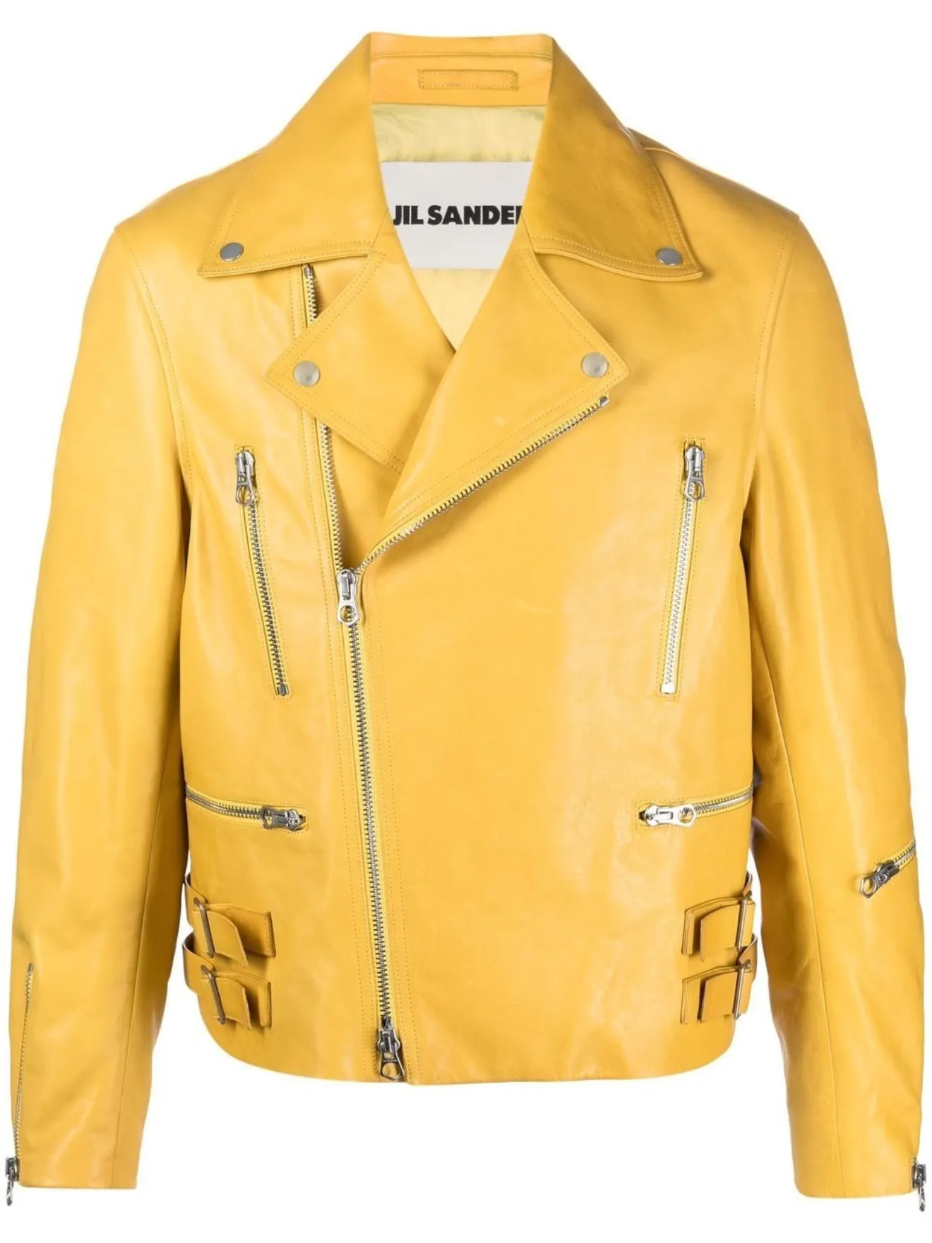 Jil Sander zipfastening biker jacket yellow MODES