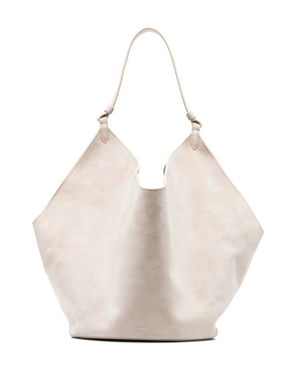 

KHAITE draped suede tote bag - White