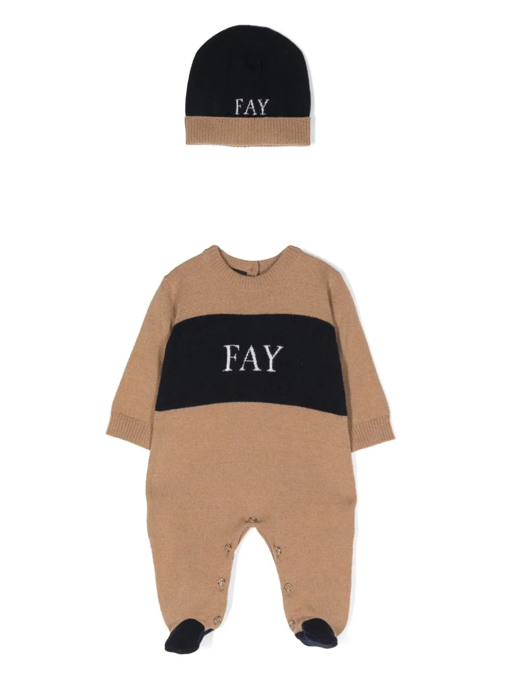 

Fay Kids pijama con logo tejido - Marrón