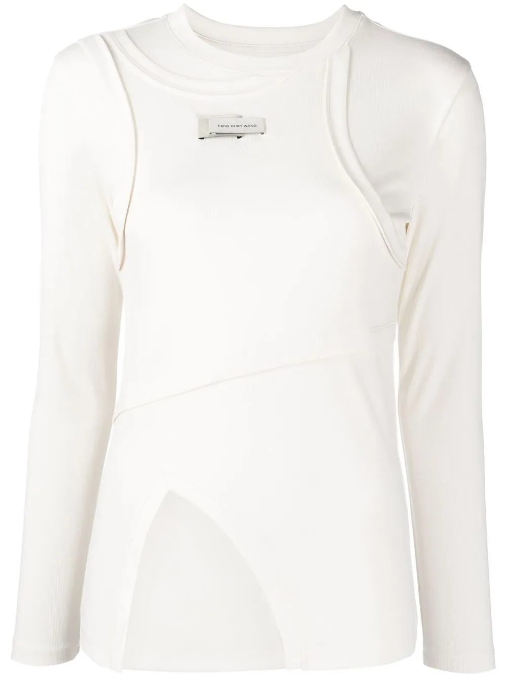 

Feng Chen Wang crew-neck fitted jumper - White