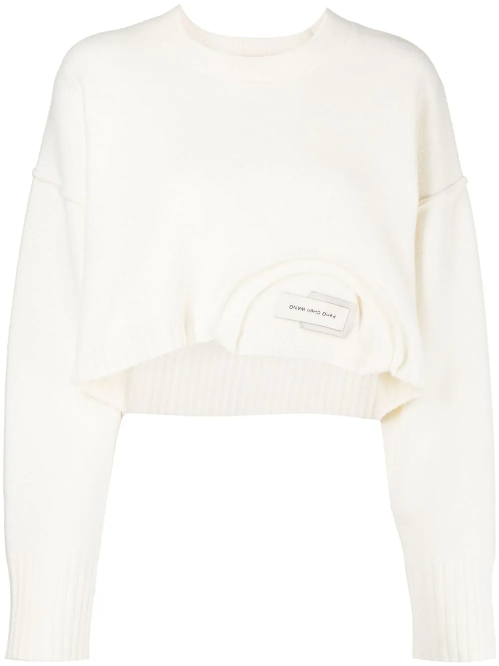 

Feng Chen Wang knitted deconstructed jumper - White