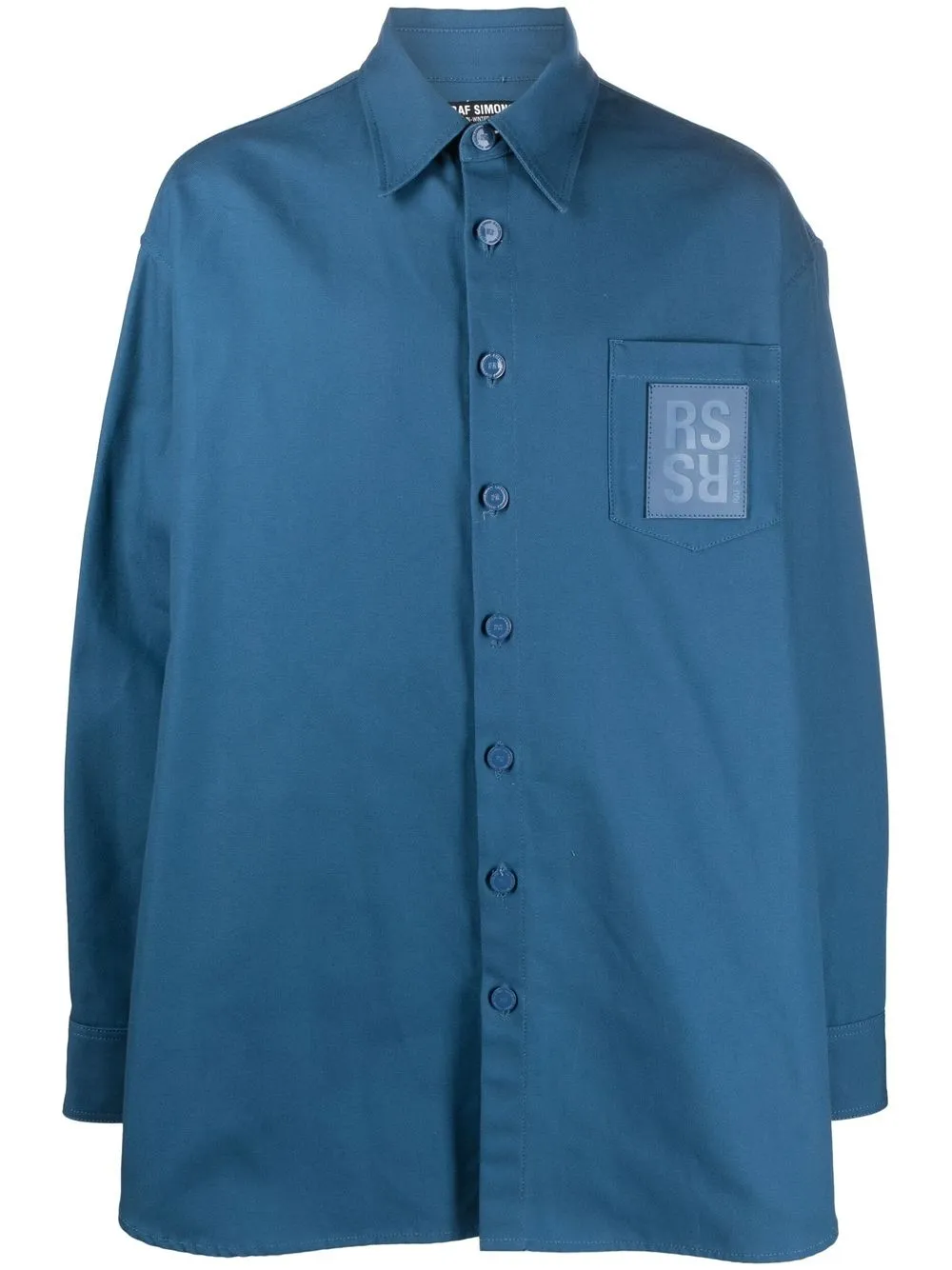 Raf Simons Oversized logo-patch Cotton Shirt - Farfetch