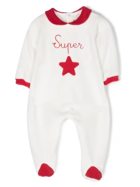 La Stupenderia embroidered-slogan appliqué-detail pyjama