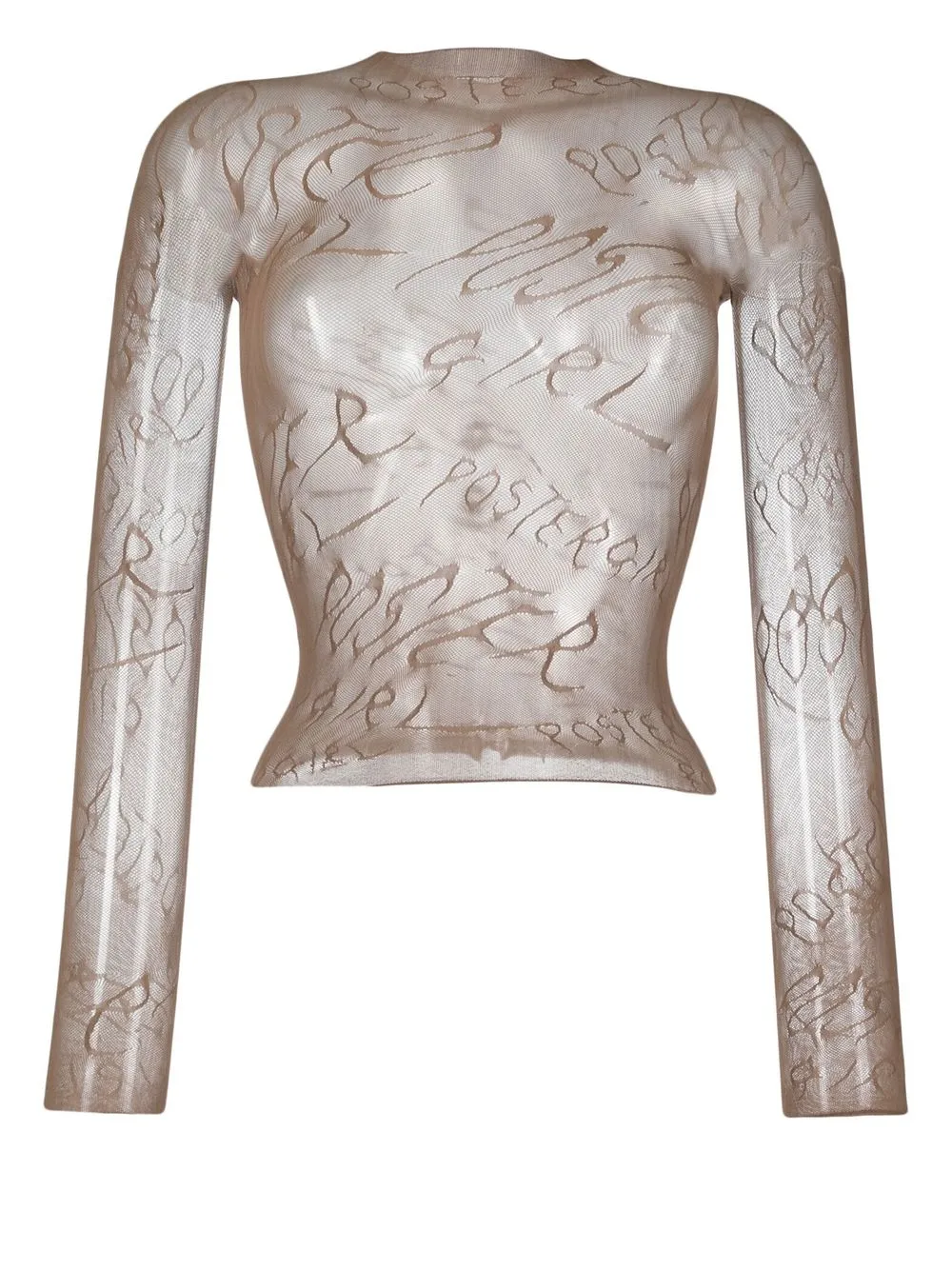 

POSTER GIRL semi-sheer long-sleeve top - Brown