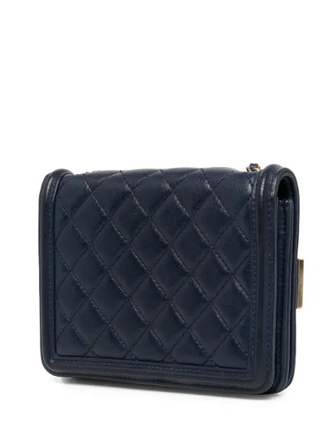 CHANEL Pre-Owned 2016 Classic Flap Boy Brick mini crossbody bag CHANELMINISTUDDEDNAVYBOYBAG - 2