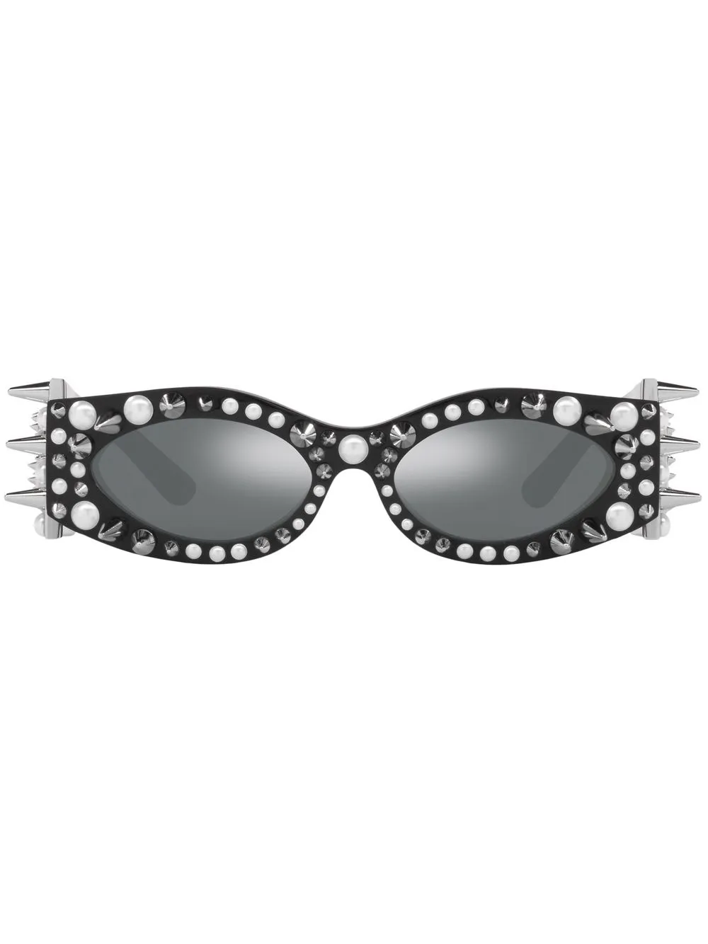 

Dolce & Gabbana Eyewear lentes de sol con armazón ovalada y apliques - Negro