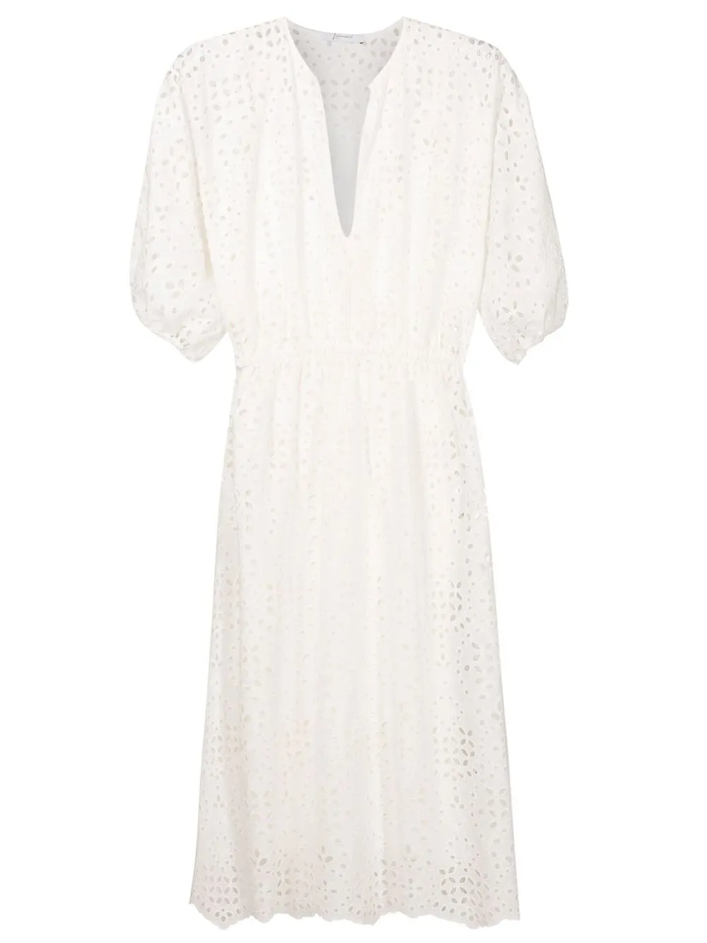 LENNY NIEMEYER V-NECK PUFF-SLEEVE MIDI DRESS