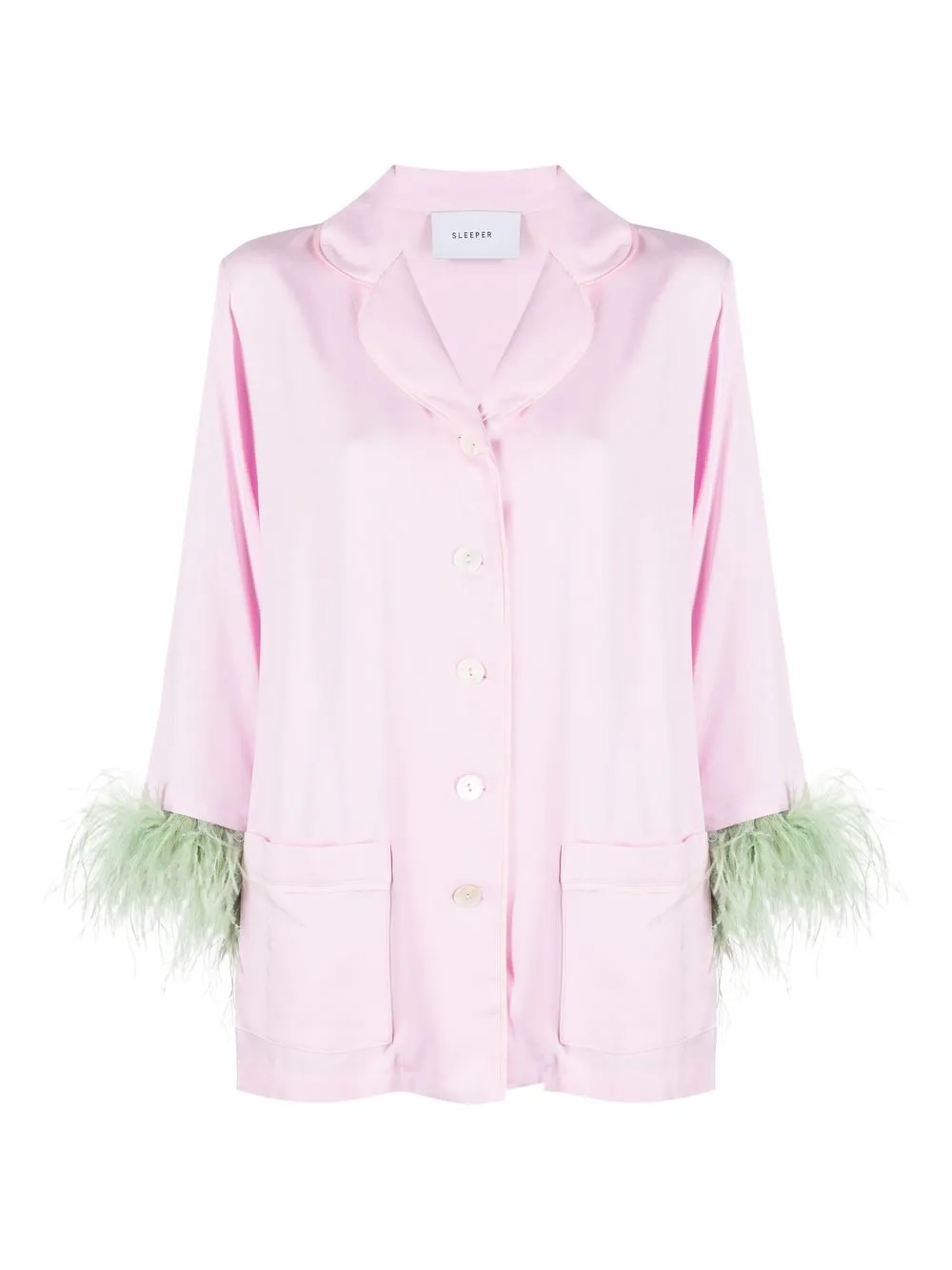 

Sleeper Party-Pajamas ostrich feather set - Pink