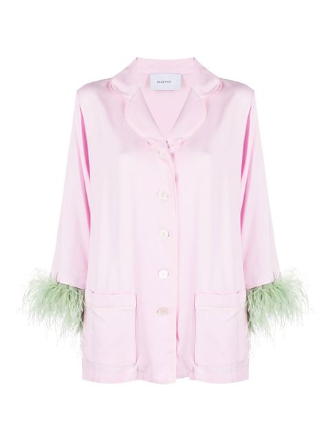 Sleeper Party-Pajamas ostrich feather set 
