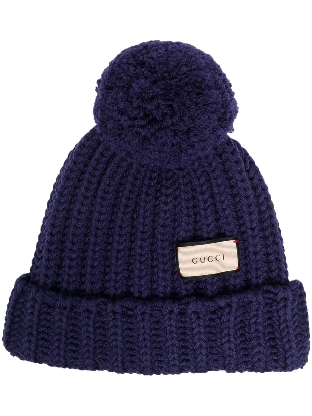 

Gucci logo patch knitted hat - 5000 - AUBERGINE