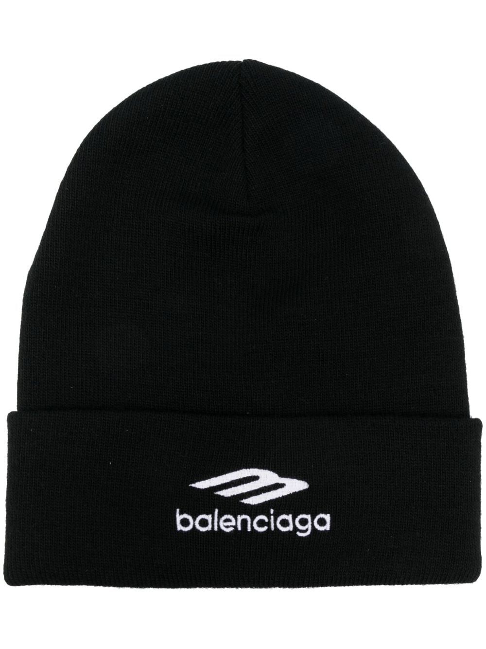 Balenciaga Logo-embroidered Sports-icon Beanie In 黑色