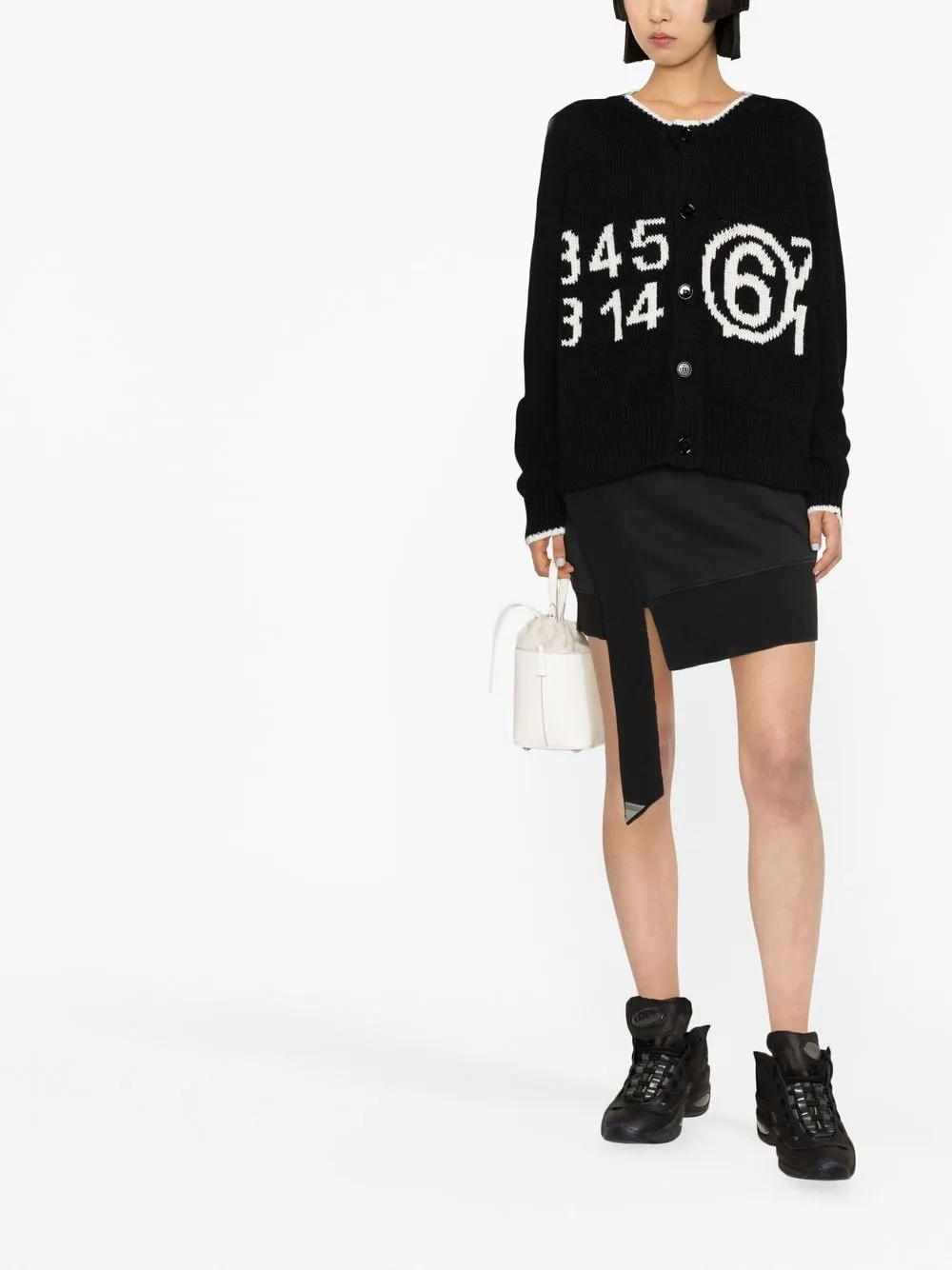 MM6 Maison Margiela Intarsia vest - Zwart