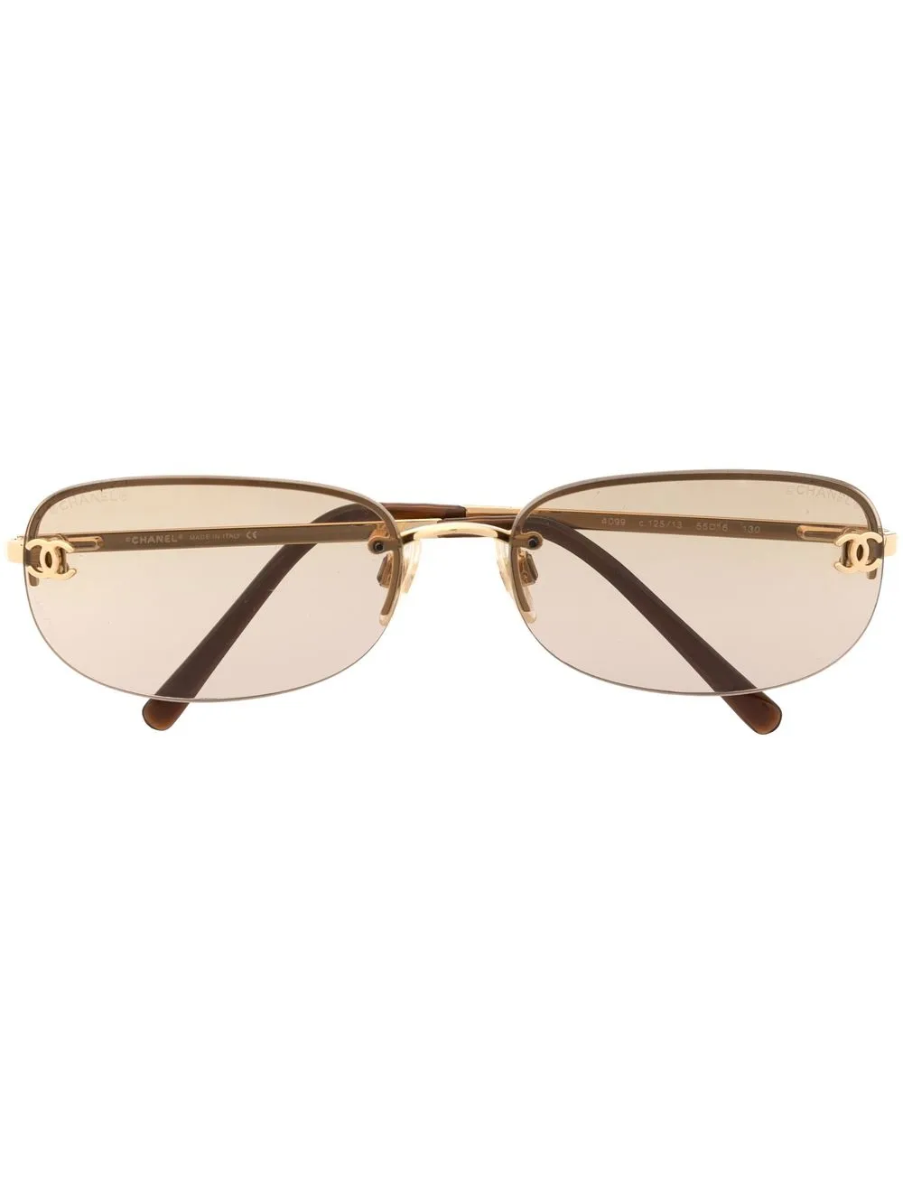 

Chanel Pre-Owned 1990-2000s rimless tinted sunglasses - Brown