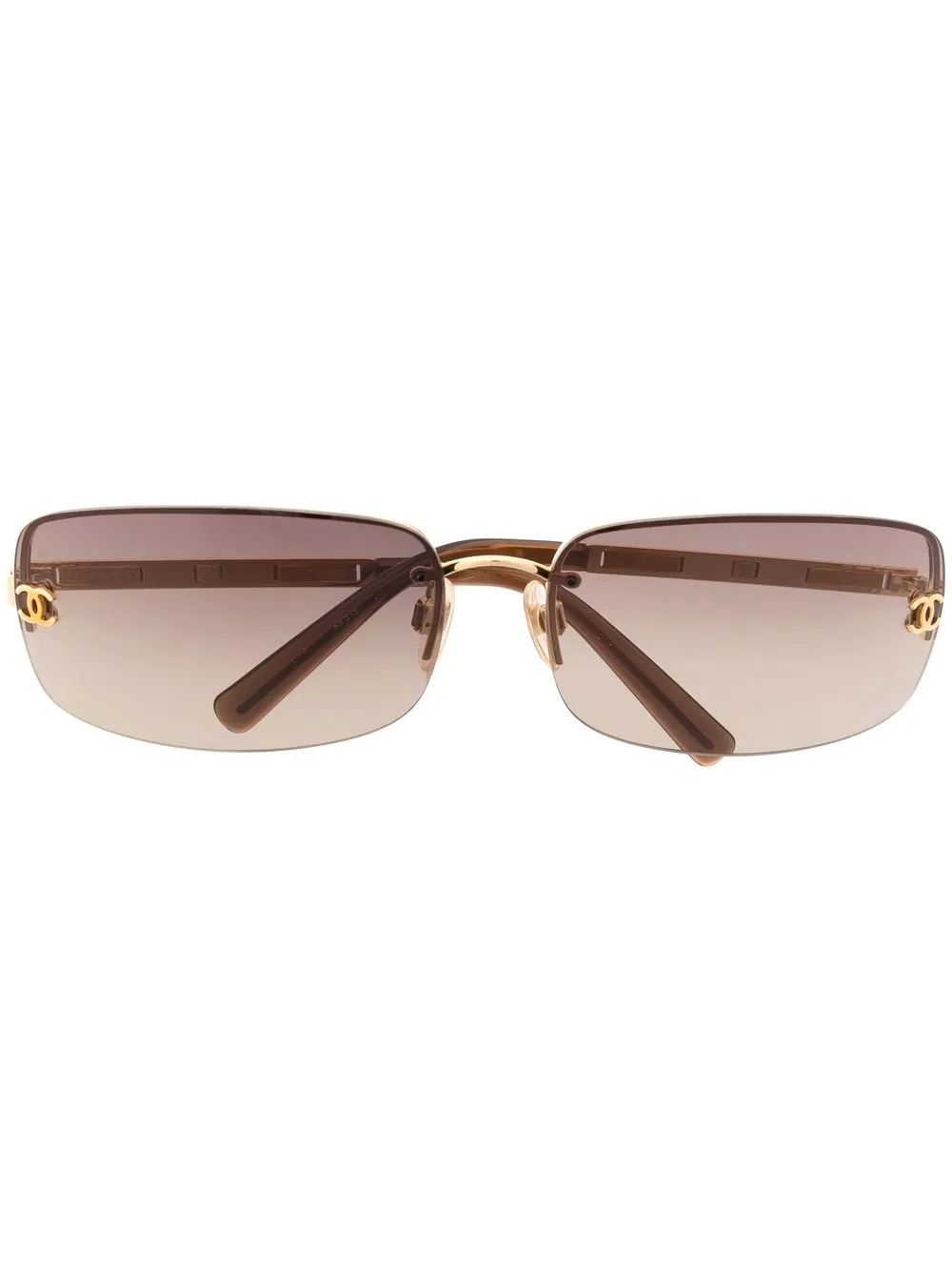 

Chanel Pre-Owned 1990-2000s gradient rimless sunglasses - Brown