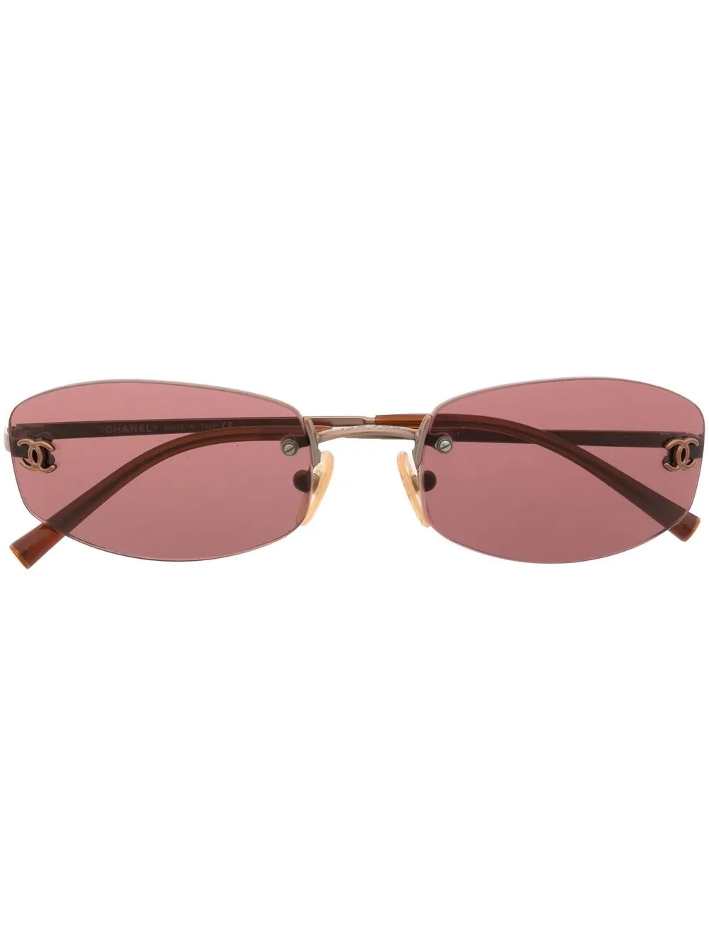 

Chanel Pre-Owned 1990-2000s rimless tinted sunglasses - Red