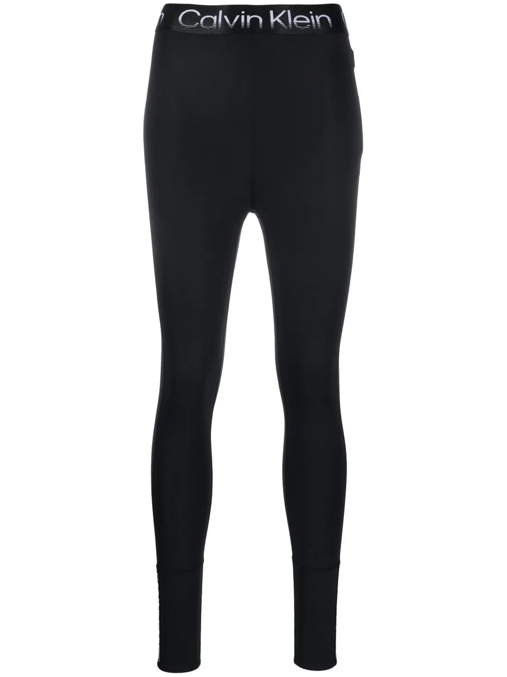 

Calvin Klein logo-waist cotton leggings - Black