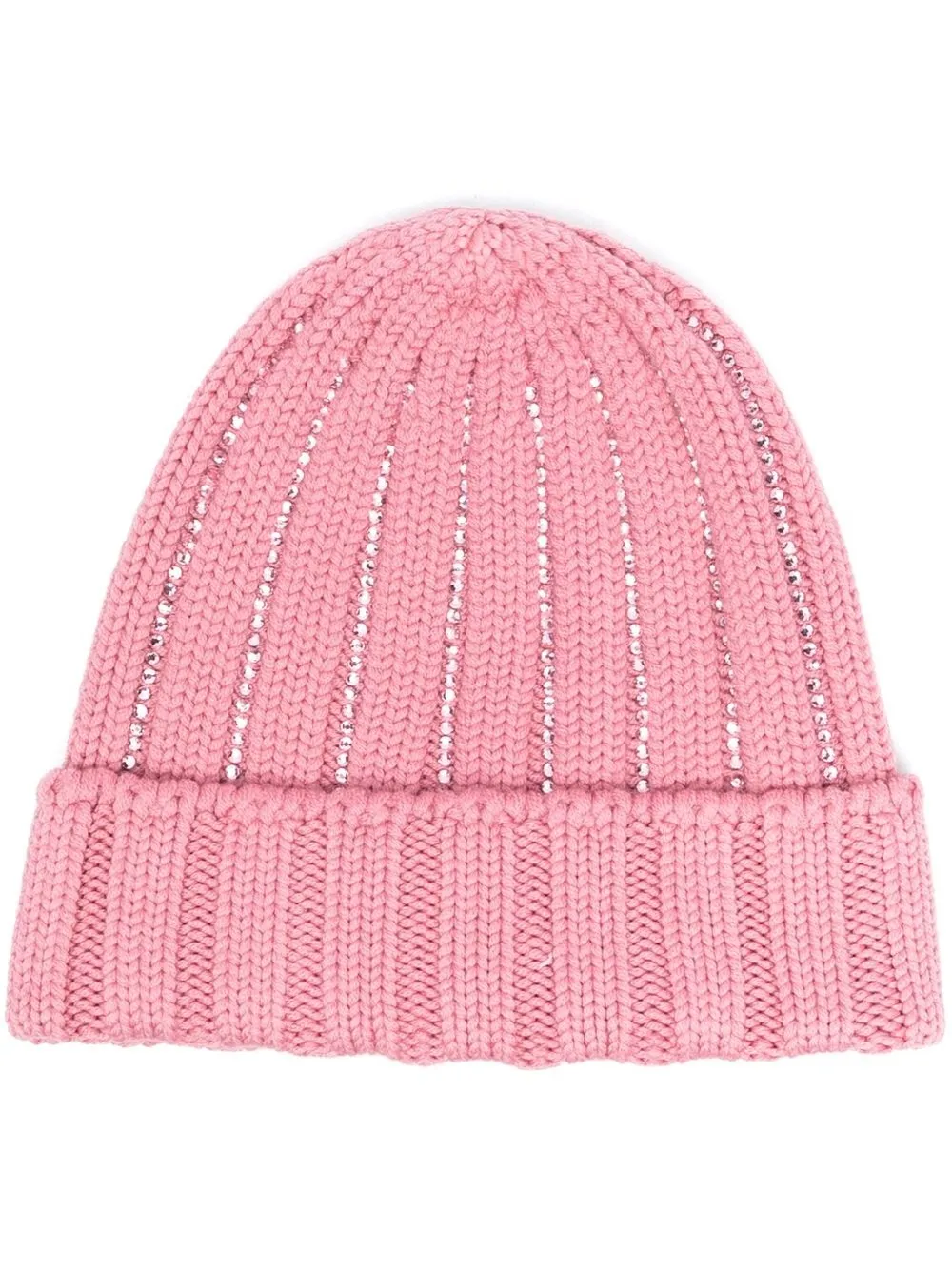 

ERMANNO FIRENZE gorro de canalé con detalles de strass - Rosado